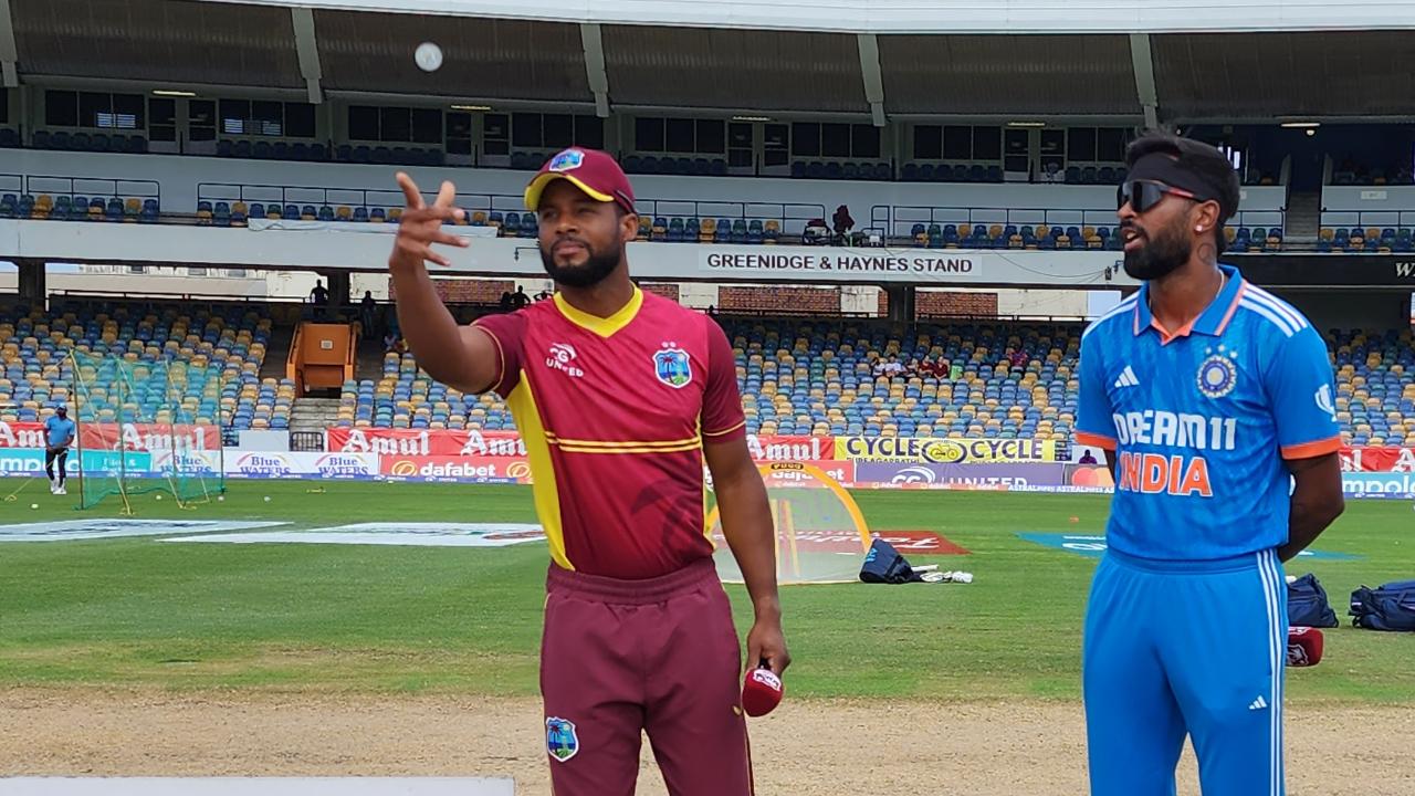 West Indies captain Shai Hope won the toss and opted to bowl. Ishan Kishan and Shubman Gill opened for the visitors.